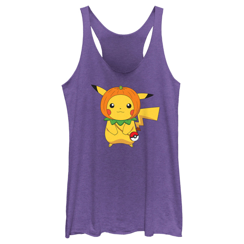 Women's Pokemon Halloween Pumpkin Pikachu Racerback Tank Top