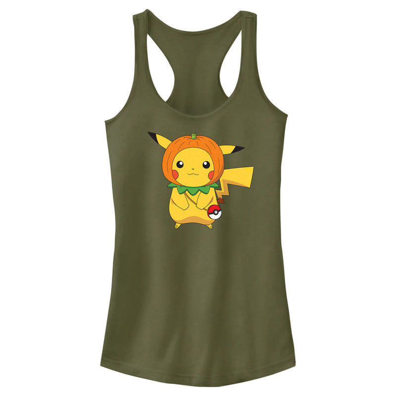 Junior's Pokemon Halloween Pumpkin Pikachu Racerback Tank Top