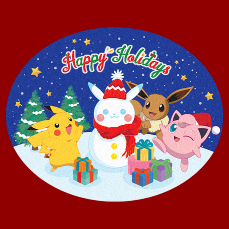 Women's Pokemon Christmas Happy Holidays Snowman T-Shirt