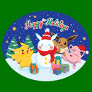 Men's Pokemon Christmas Happy Holidays Snowman T-Shirt