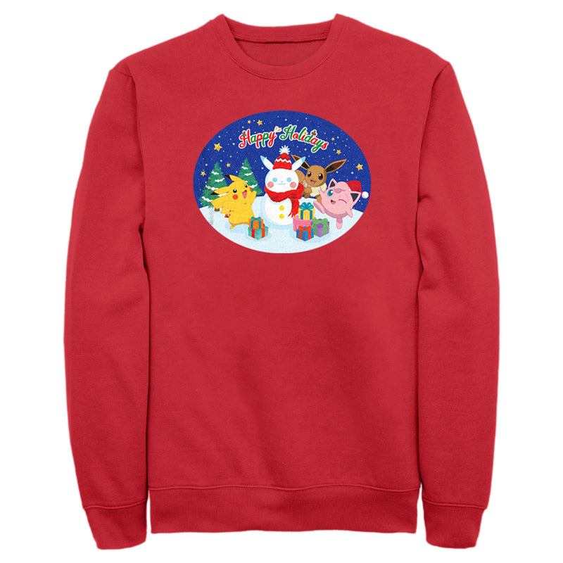 Men's Pokemon Christmas Happy Holidays Snowman Sweatshirt