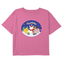 Girl's Pokemon Christmas Happy Holidays Pikachu Snowman T-Shirt