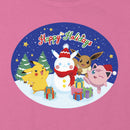 Girl's Pokemon Christmas Happy Holidays Pikachu Snowman T-Shirt