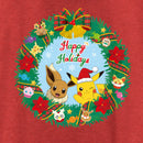 Women's Pokemon Pikachu and Eevee Happy Holidays Racerback Tank Top