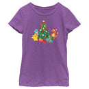 Girl's Pokemon Christmas Tree Characters T-Shirt