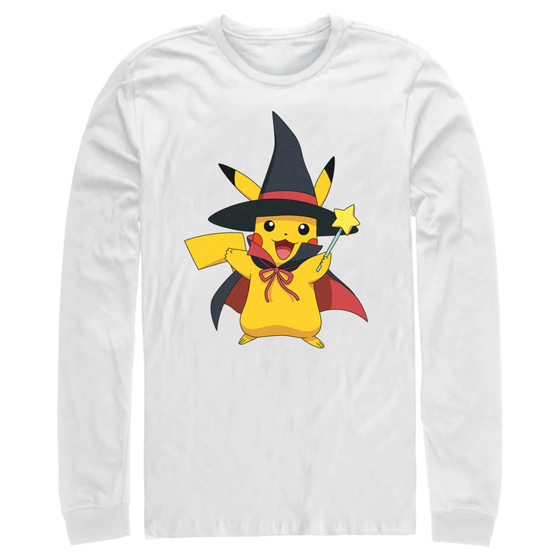 Men's Pokemon Halloween Pikachu Magic Wand Long Sleeve Shirt