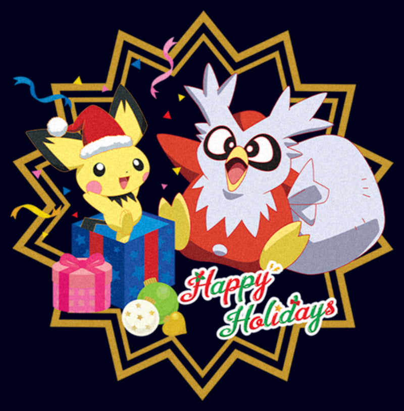 Junior's Pokemon Christmas Pikachu and Delibird Happy Holidays T-Shirt