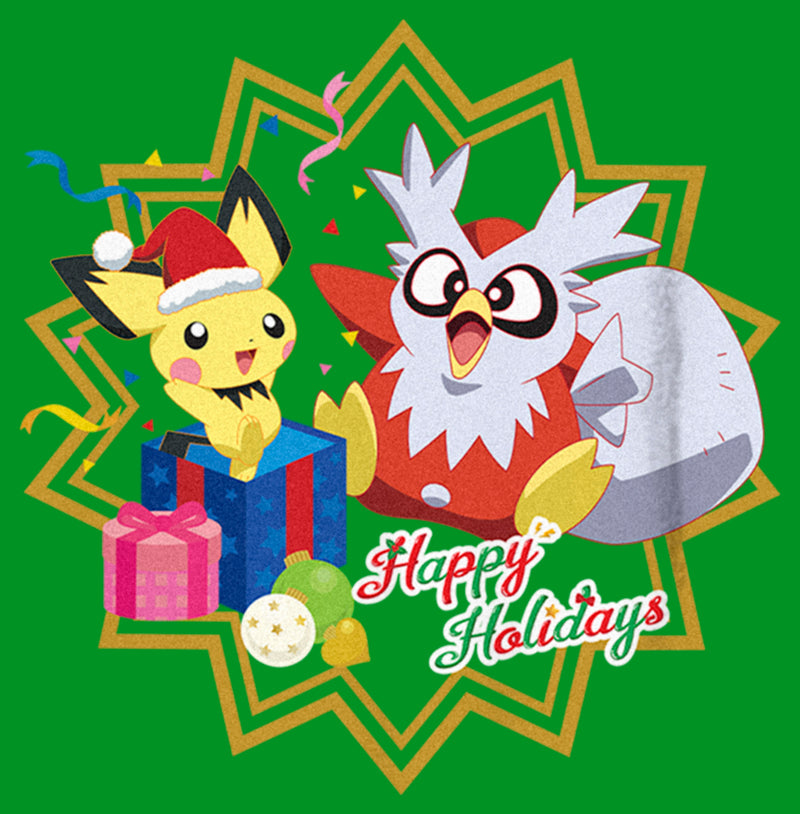 Boy's Pokemon Christmas Pikachu and Delibird Happy Holidays T-Shirt