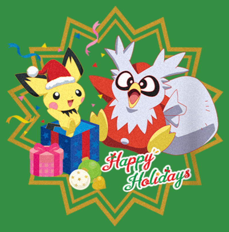 Women's Pokemon Christmas Pikachu and Delibird Happy Holidays Racerback Tank Top