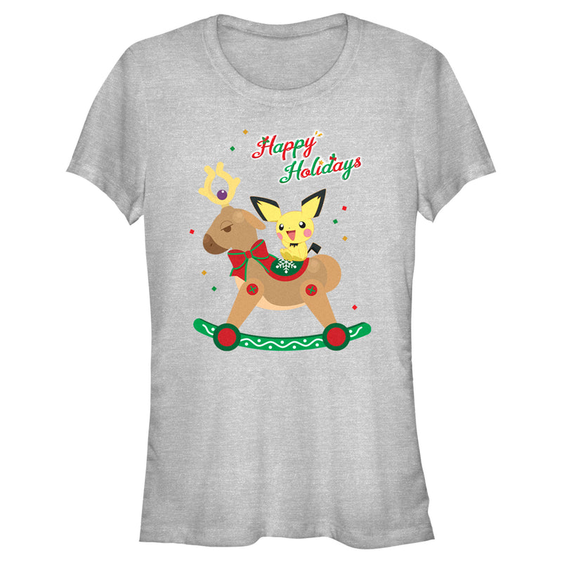 Junior's Pokemon Christmas Pichu Rocker T-Shirt