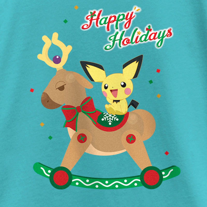 Girl's Pokemon Christmas Pichu Rocker T-Shirt