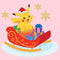 Junior's Pokemon Christmas Pikachu Sleigh T-Shirt