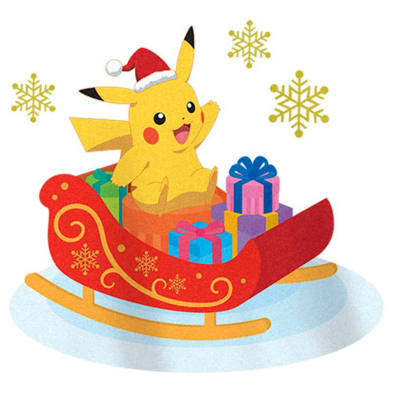 Girl's Pokemon Christmas Pikachu Sleigh T-Shirt