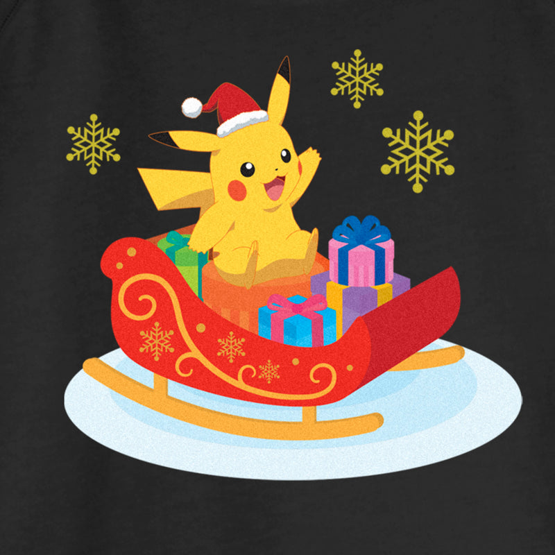 Junior's Pokemon Christmas Pikachu Sleigh Sweatshirt