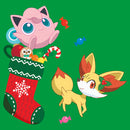 Junior's Pokemon Christmas Jigglypuff and Fennekin Stocking T-Shirt