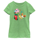 Girl's Pokemon Christmas Jigglypuff and Fennekin Stocking T-Shirt