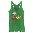 Women's Pokemon Christmas Jigglypuff and Fennekin Stocking Racerback Tank Top