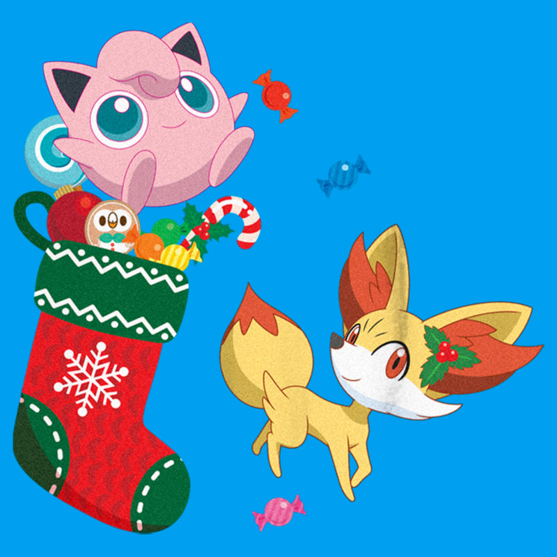 Boy's Pokemon Christmas Jigglypuff and Fennekin Stocking T-Shirt