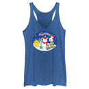 Women's Pokemon Happy Holidays Snowman Pikachu Racerback Tank Top