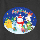 Junior's Pokemon Happy Holidays Snowman Pikachu Sweatshirt