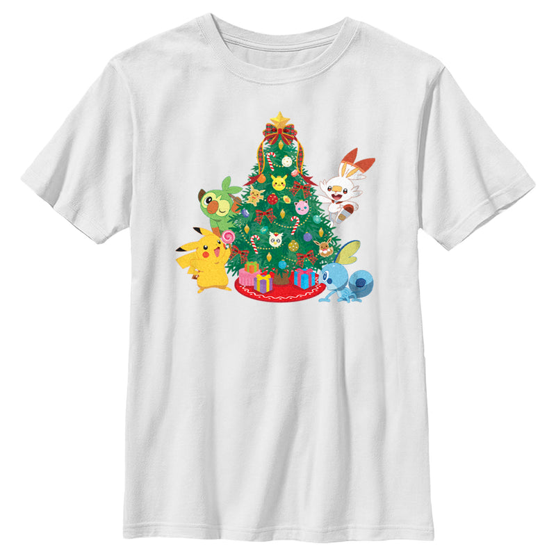 Boy's Pokemon Christmas Tree Friends T-Shirt