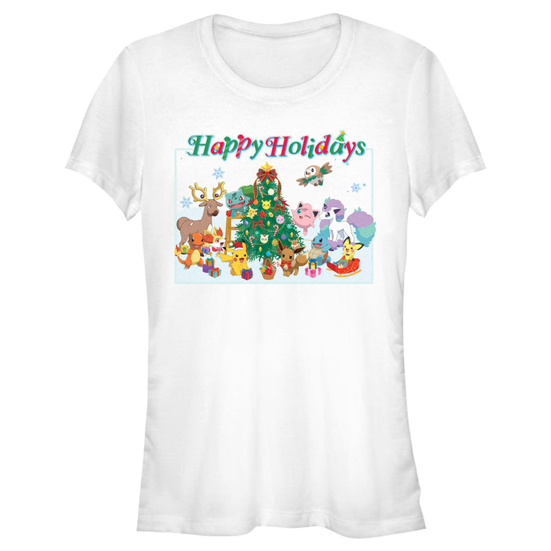 Junior's Pokemon Happy Holidays Crew T-Shirt