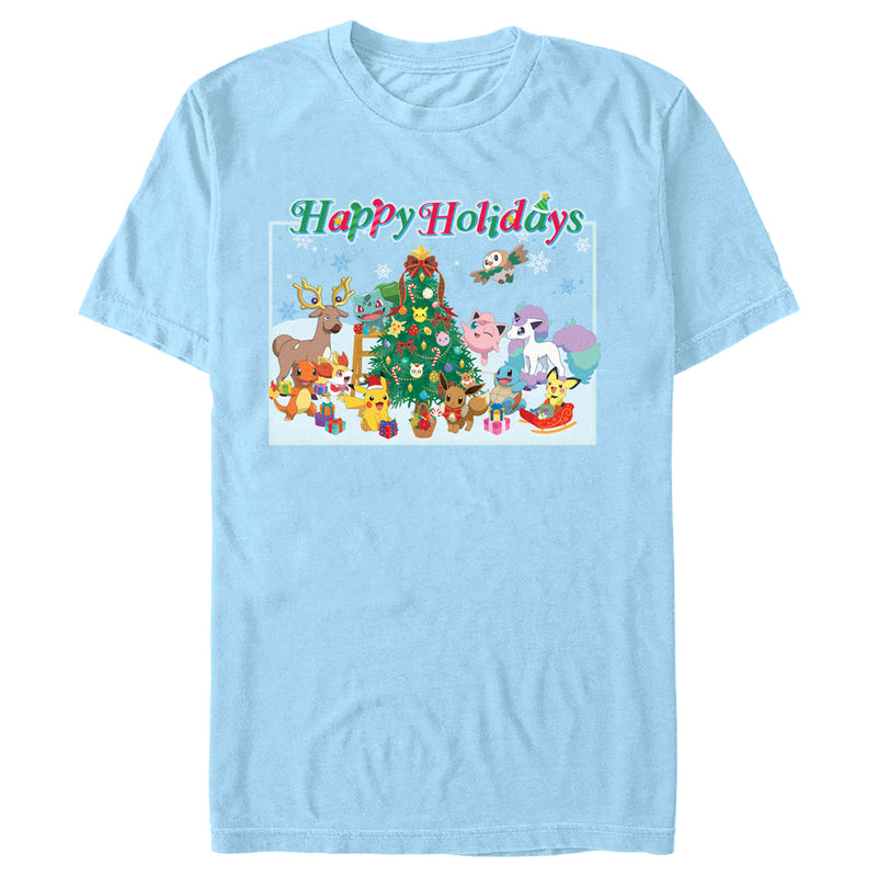 Men's Pokemon Happy Holidays Crew T-Shirt