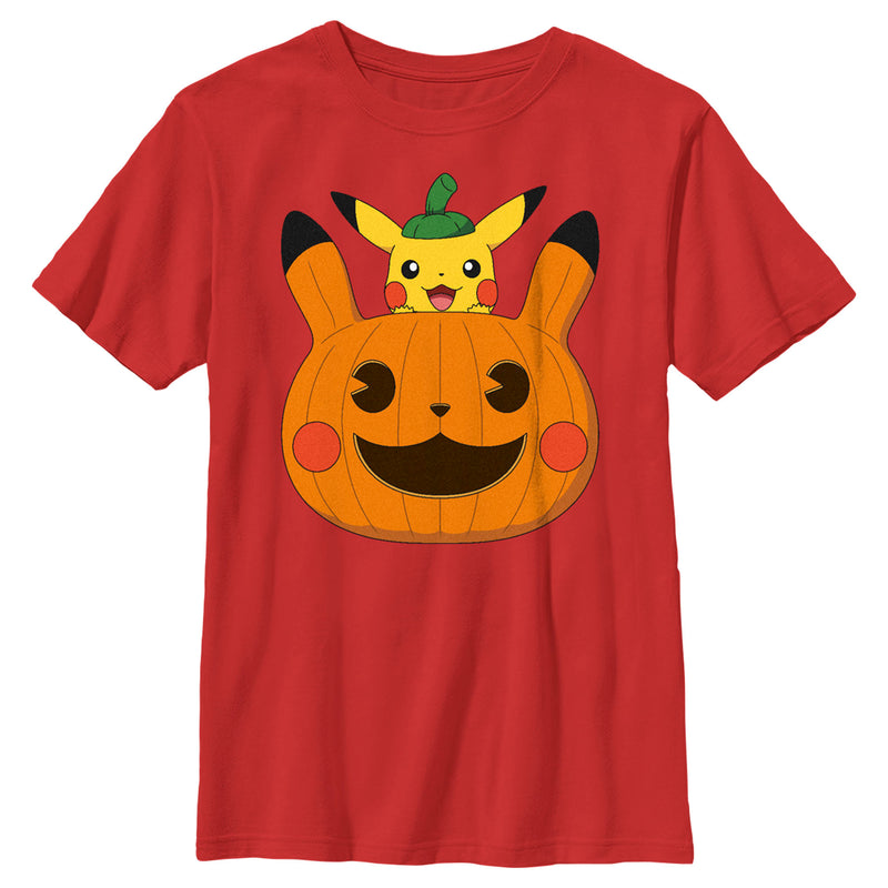 Boy's Pokemon Halloween Pikachu Jack-O'-Lantern T-Shirt