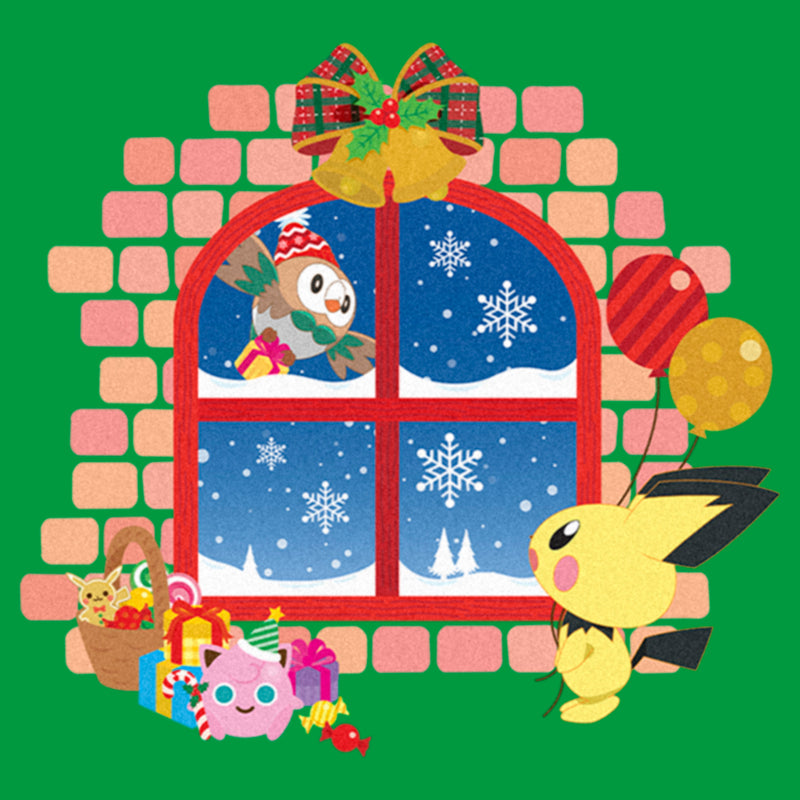 Junior's Pokemon Christmas Window T-Shirt