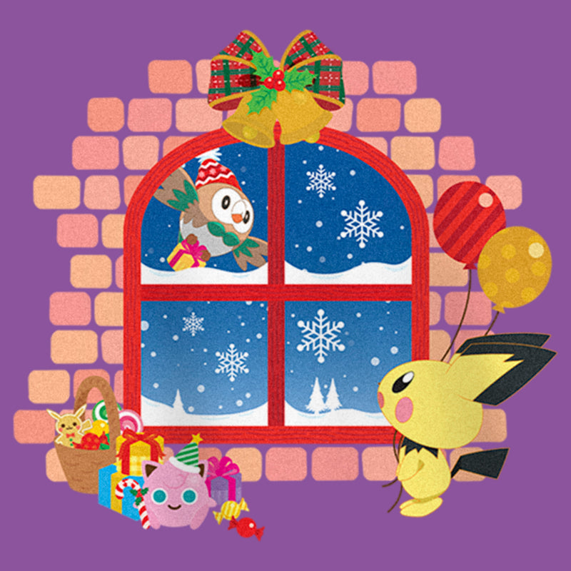 Girl's Pokemon Christmas Window T-Shirt