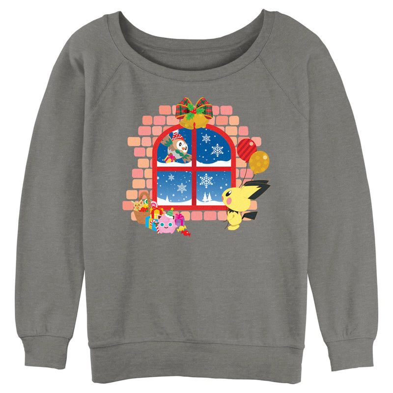 Junior's Pokemon Christmas Window Sweatshirt