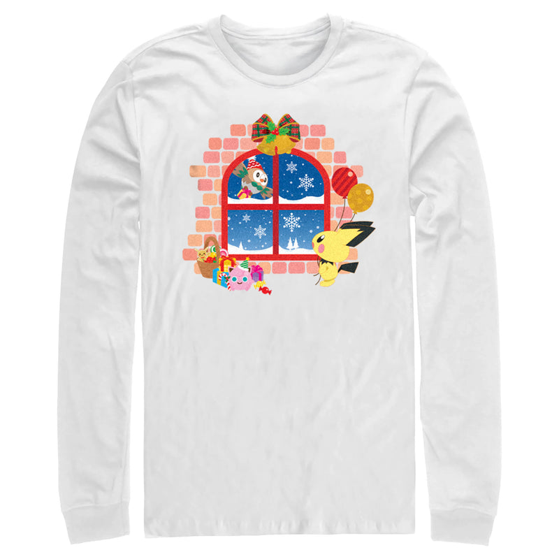 Men's Pokemon Christmas Window Long Sleeve Shirt