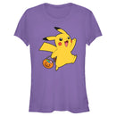 Junior's Pokemon Halloween Trick-or-Treating Pikachu T-Shirt