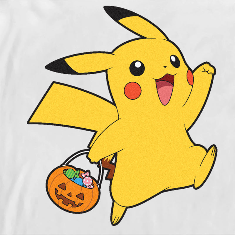 Men's Pokemon Halloween Trick-or-Treating Pikachu Long Sleeve Shirt