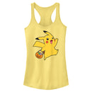 Junior's Pokemon Halloween Trick-or-Treating Pikachu Racerback Tank Top