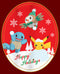 Junior's Pokemon Christmas Happy Holidays Patch Cowl Neck Sweatshirt