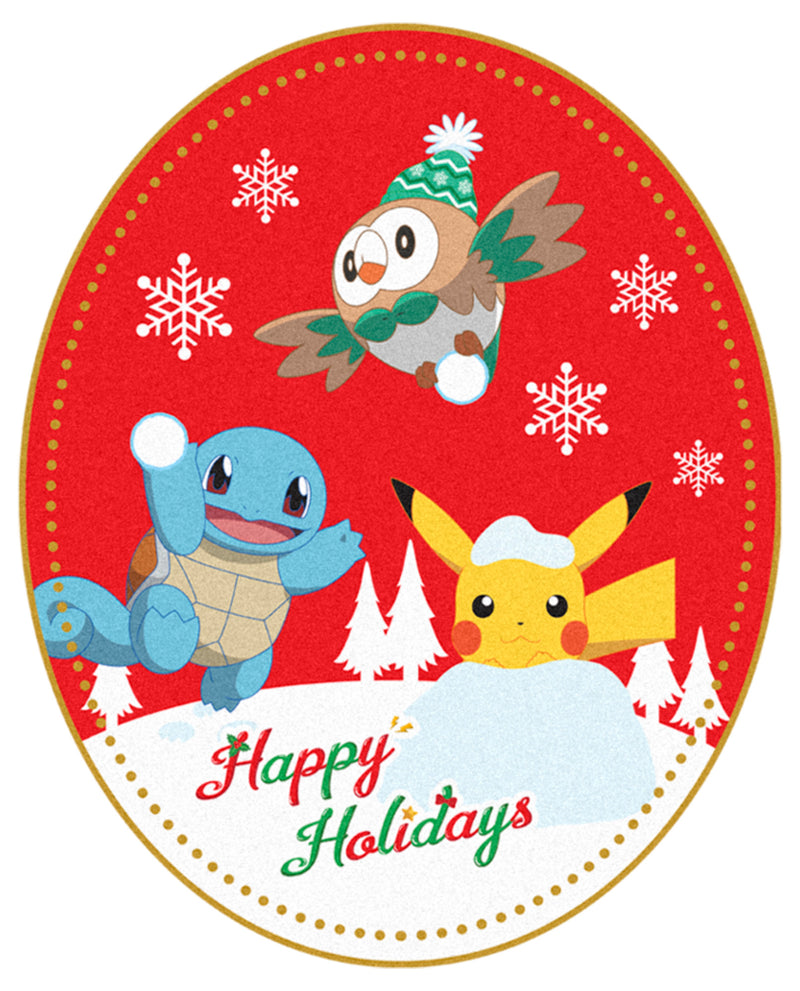 Men's Pokemon Christmas Happy Holidays Patch Long Sleeve Shirt