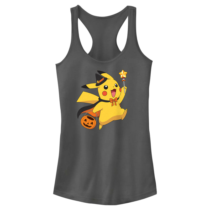 Junior's Pokemon Halloween Pikachu Wizard Racerback Tank Top