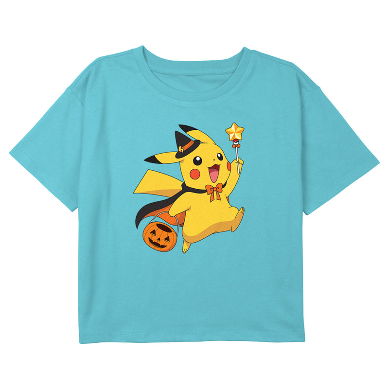 Girl's Pokemon Halloween Pikachu Wizard T-Shirt