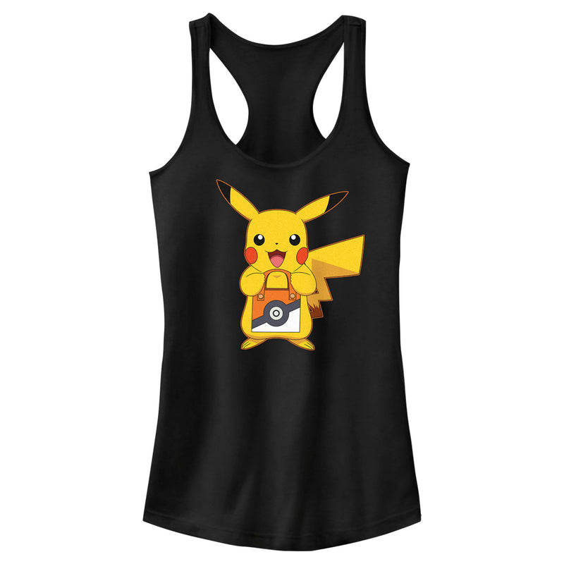 Junior's Pokemon Halloween Trick or Treat Pikachu Racerback Tank Top