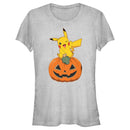 Junior's Pokemon Halloween Pikachu Jack-O'-Lantern T-Shirt