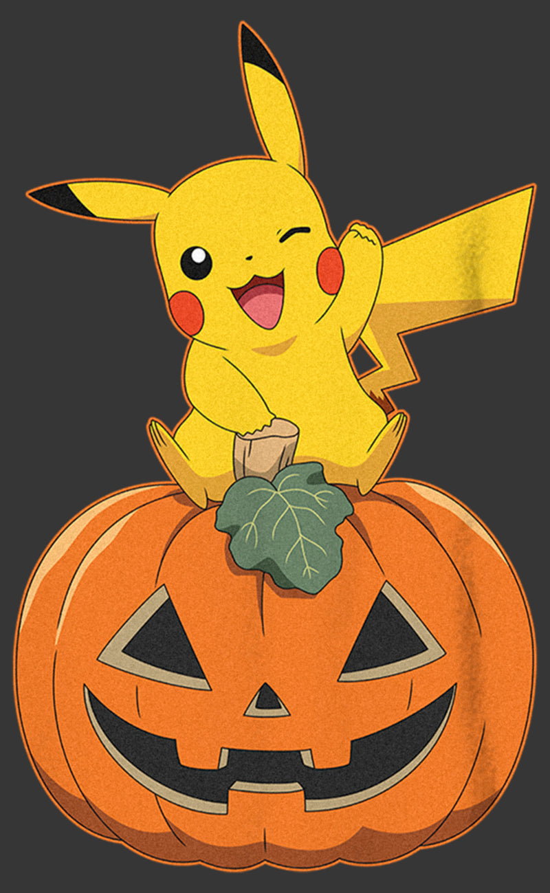 Boy's Pokemon Halloween Pikachu Jack-O'-Lantern T-Shirt