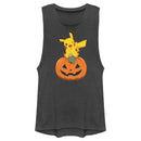 Junior's Pokemon Halloween Jack-O'-Lantern Pikachu Festival Muscle Tee