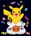 Men's Pokemon Halloween Pikachu Bag of Candy T-Shirt