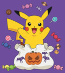 Junior's Pokemon Halloween Pikachu Bag of Candy T-Shirt