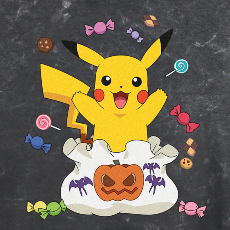 Junior's Pokemon Halloween Pikachu Candy Pumpkin Bag T-Shirt