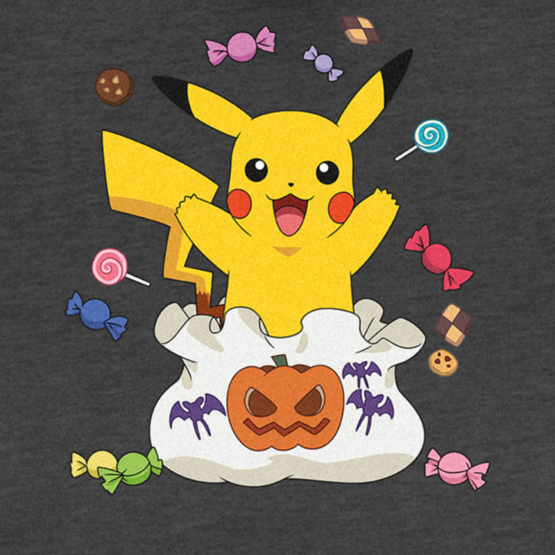 Junior's Pokemon Halloween Pikachu Candy Bag Festival Muscle Tee