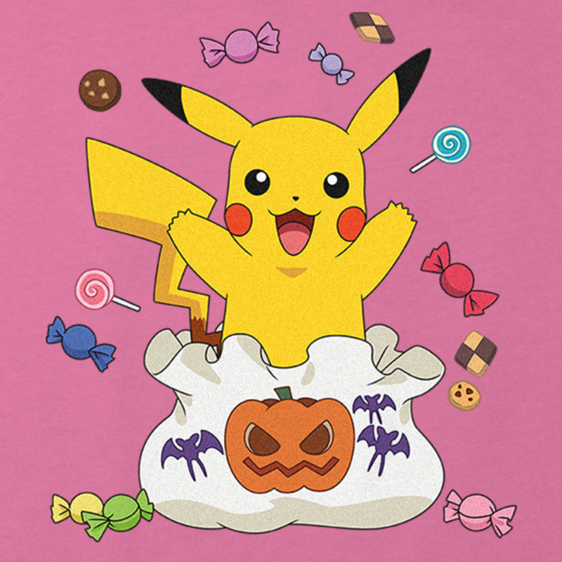 Girl's Pokemon Halloween Pikachu Candy Pumpkin Bag T-Shirt