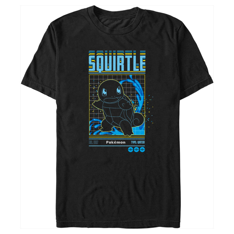 Men's Pokemon Squirtle Retro Grid T-Shirt