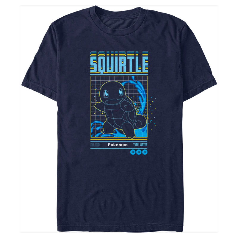 Men's Pokemon Squirtle Retro Grid T-Shirt